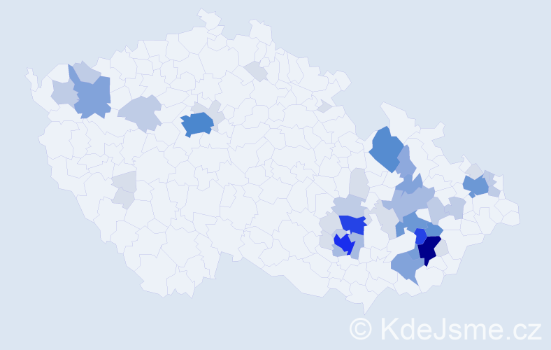 Příjmení: 'Nesrsta', počet výskytů 163 v celé ČR