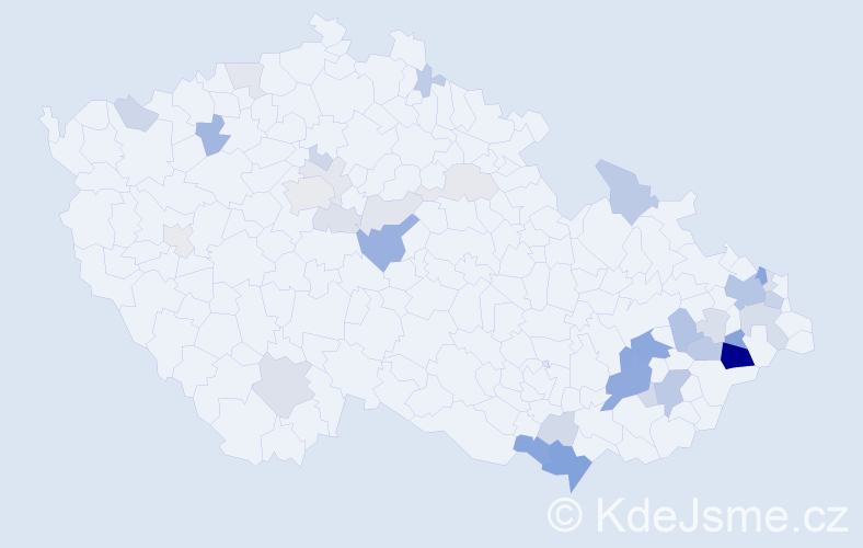 Příjmení: 'Smoček', počet výskytů 95 v celé ČR