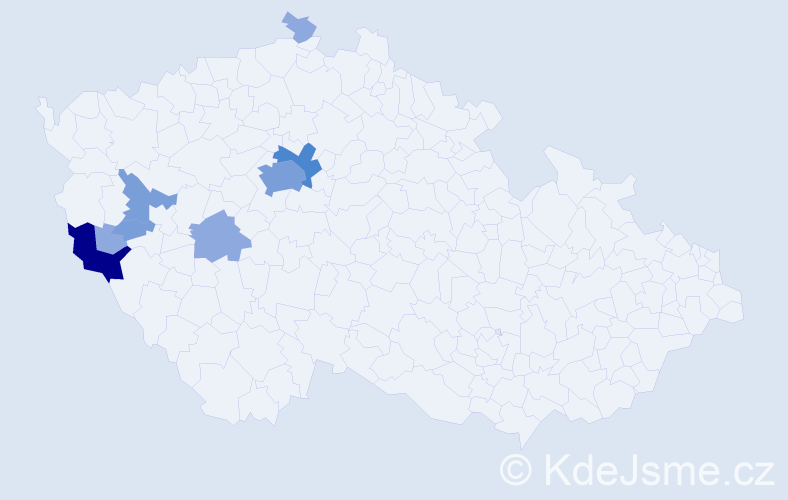Příjmení: 'Kinzler', počet výskytů 19 v celé ČR