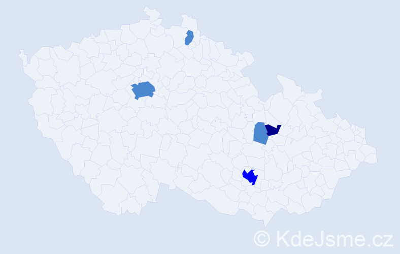 Příjmení: 'Keslarová', počet výskytů 8 v celé ČR