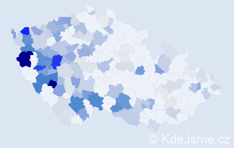 Příjmení: 'Mertl', počet výskytů 432 v celé ČR