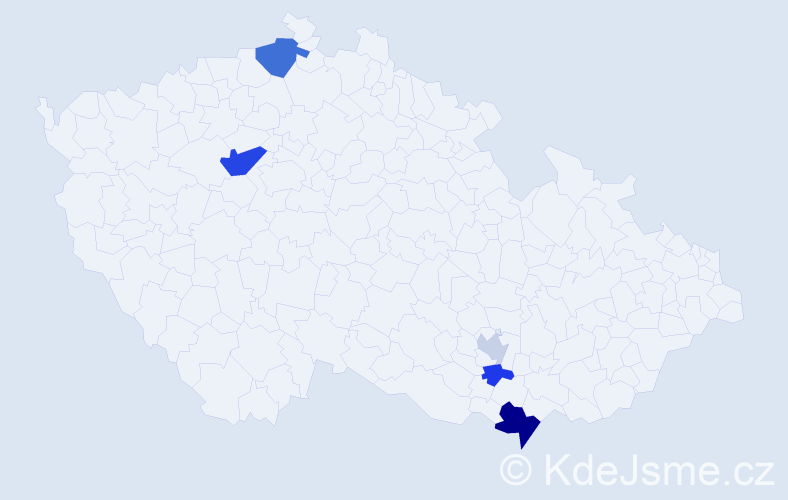Příjmení: 'Ibrahimi', počet výskytů 10 v celé ČR