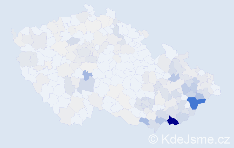 Příjmení: 'Maňák', počet výskytů 976 v celé ČR