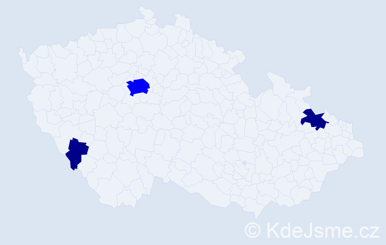 Příjmení: 'Kieslinger', počet výskytů 5 v celé ČR