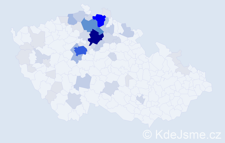 Příjmení: 'Prskavec', počet výskytů 171 v celé ČR