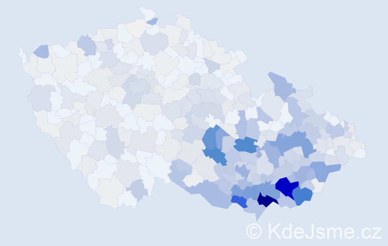 Příjmení: 'Blahová', počet výskytů 2010 v celé ČR
