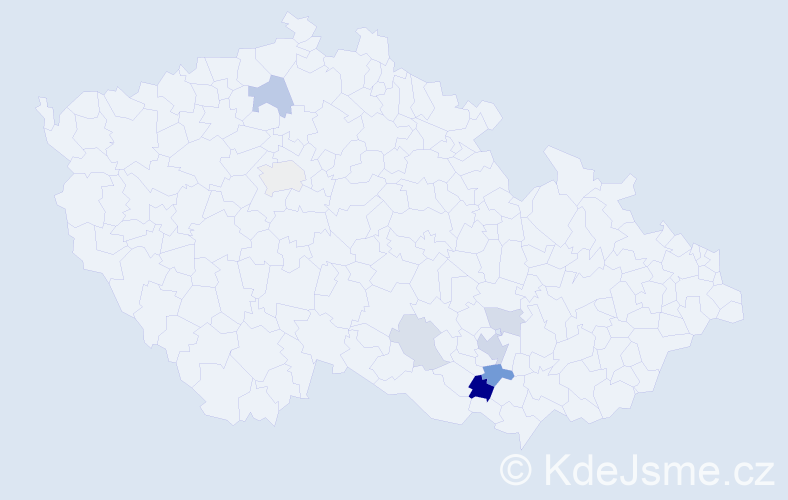 Příjmení: 'Gryndlerová', počet výskytů 18 v celé ČR