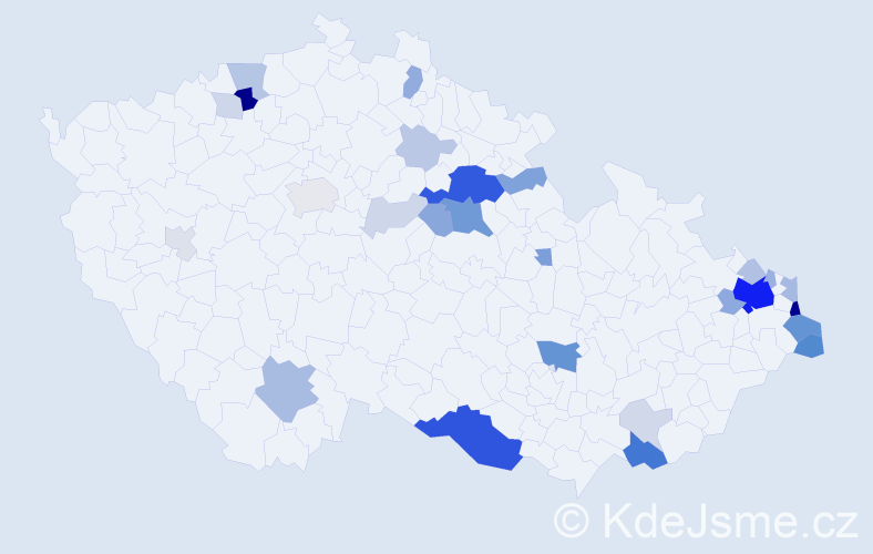 Příjmení: 'Balažovičová', počet výskytů 101 v celé ČR