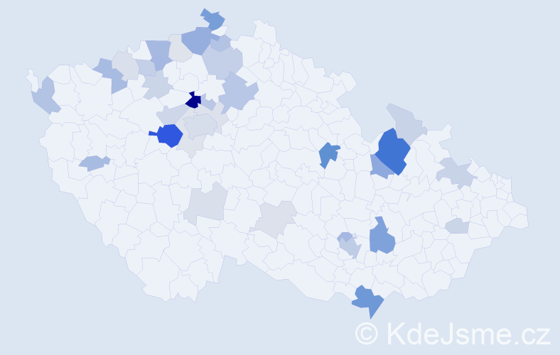 Příjmení: 'Rosáková', počet výskytů 103 v celé ČR