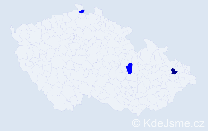 Příjmení: 'Mjachká', počet výskytů 4 v celé ČR