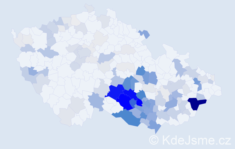 Příjmení: 'Fila', počet výskytů 558 v celé ČR