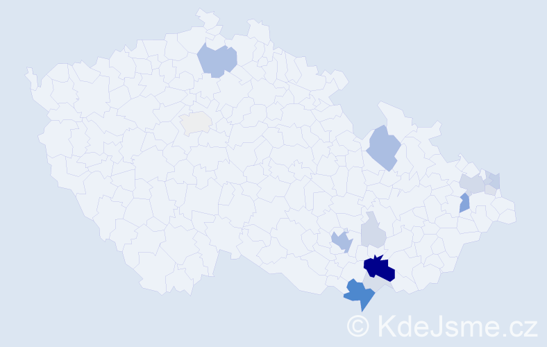 Příjmení: 'Gardášová', počet výskytů 57 v celé ČR