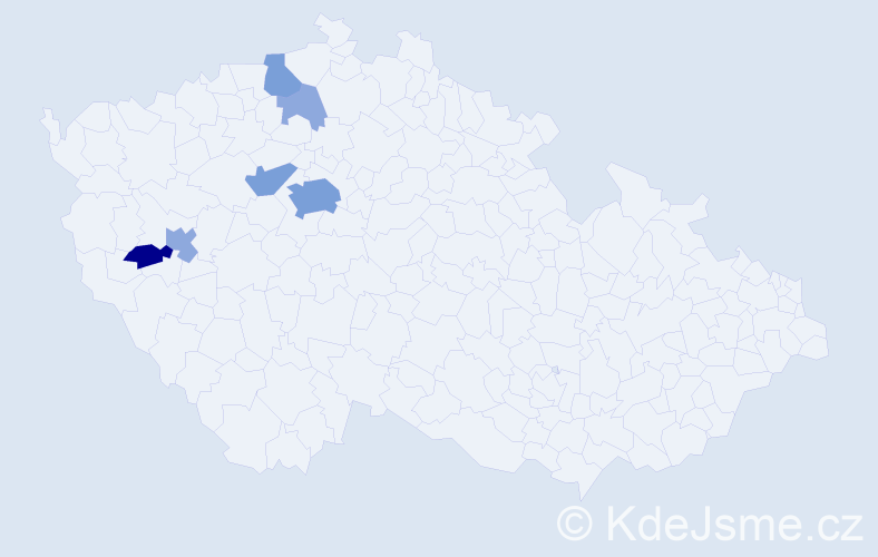 Příjmení: 'Vávrovec', počet výskytů 15 v celé ČR