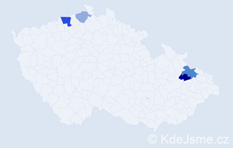 Příjmení: 'Hipschová', počet výskytů 9 v celé ČR
