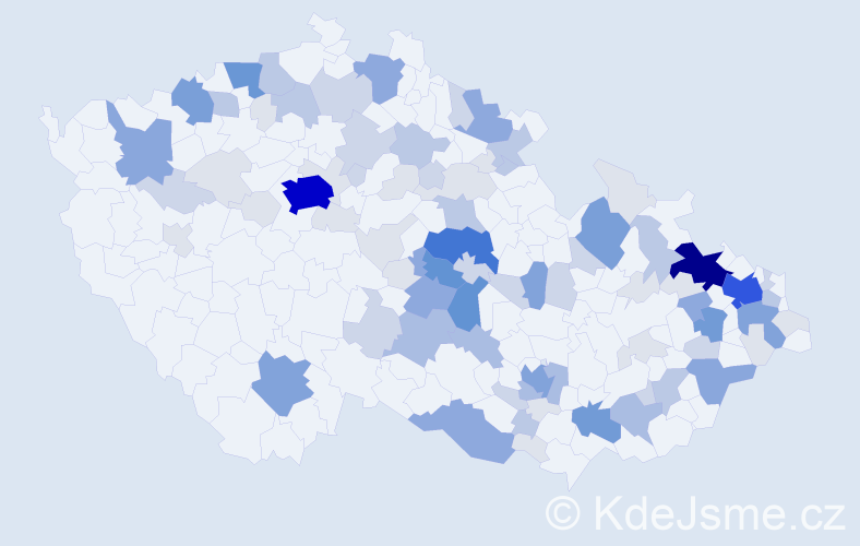 Příjmení: 'Ficek', počet výskytů 314 v celé ČR