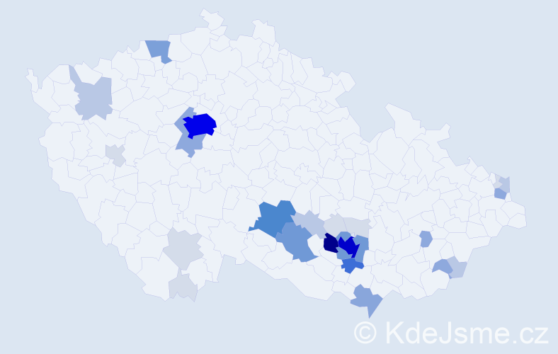 Příjmení: 'Ustohal', počet výskytů 121 v celé ČR