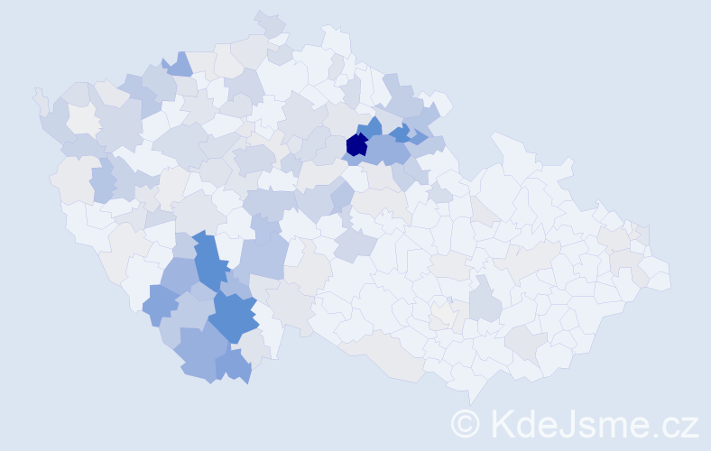 Příjmení: 'Vlášek', počet výskytů 524 v celé ČR