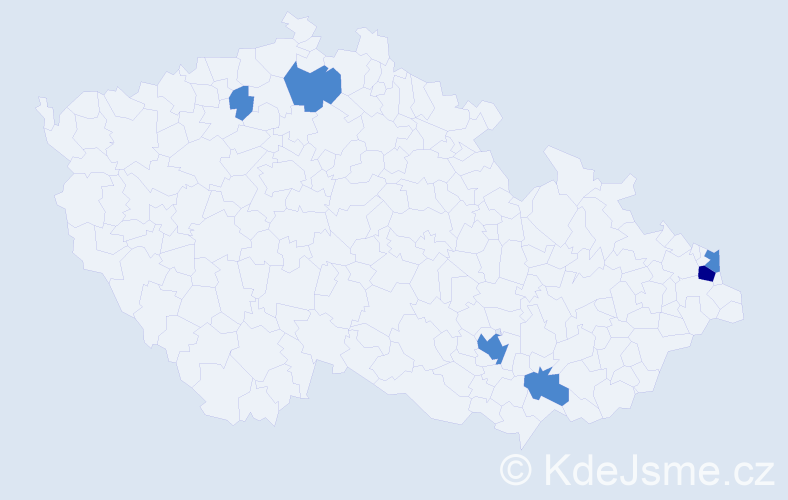 Příjmení: 'Messerschmidt', počet výskytů 8 v celé ČR