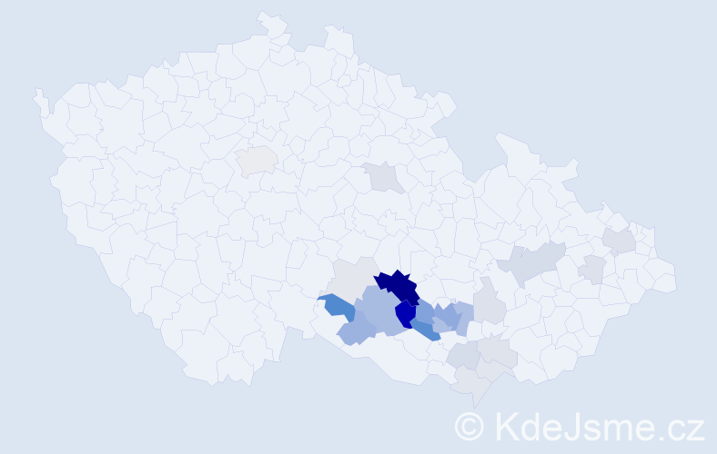 Příjmení: 'Báňa', počet výskytů 87 v celé ČR