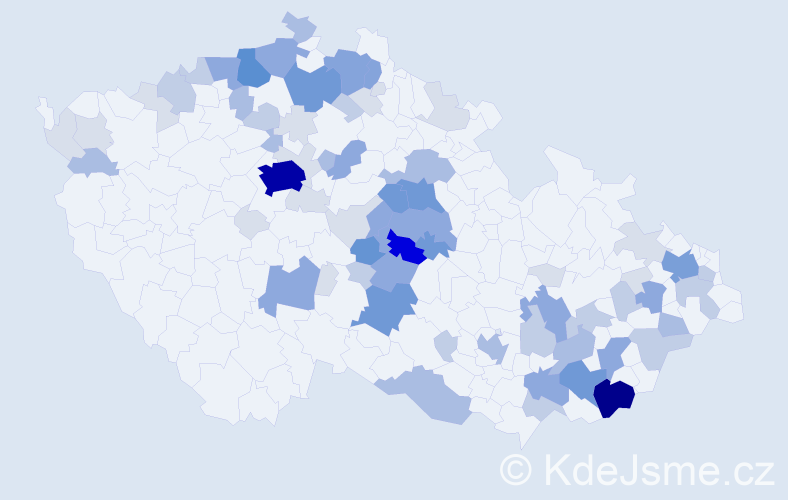 Příjmení: 'Doležálková', počet výskytů 249 v celé ČR