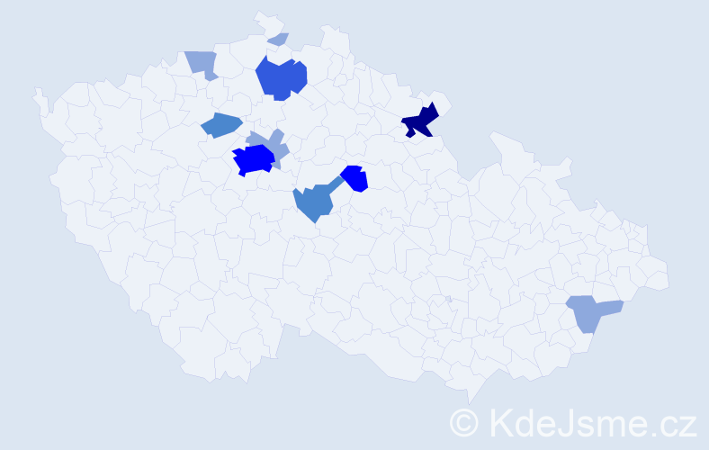 Příjmení: 'Listoň', počet výskytů 24 v celé ČR