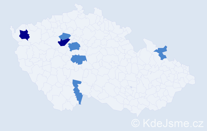 Příjmení: 'Egerer', počet výskytů 12 v celé ČR