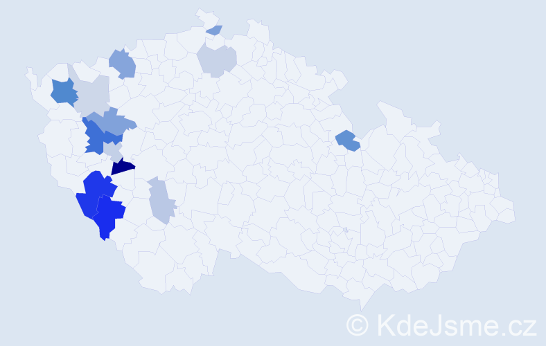 Příjmení: 'Kosohorský', počet výskytů 34 v celé ČR