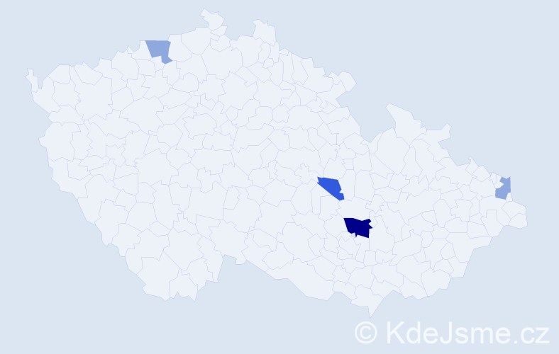 Příjmení: 'Zéda', počet výskytů 11 v celé ČR