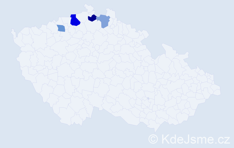 Příjmení: 'Cigányová', počet výskytů 6 v celé ČR
