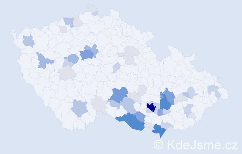 Příjmení: 'Obořilová', počet výskytů 158 v celé ČR