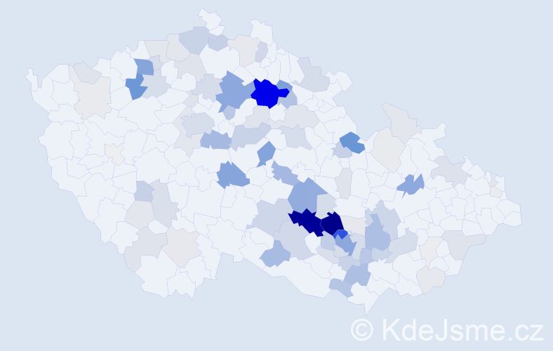 Příjmení: 'Babák', počet výskytů 363 v celé ČR