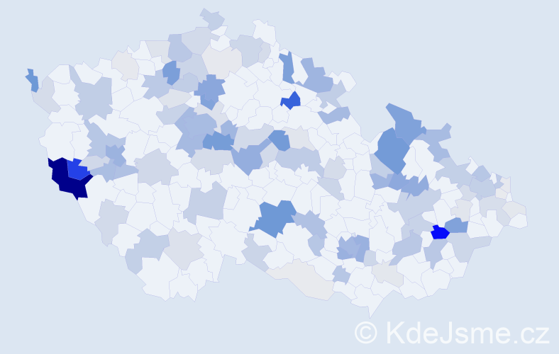 Příjmení: 'Wiesner', počet výskytů 431 v celé ČR