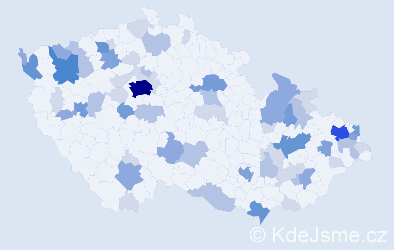 Příjmení: 'Hricová', počet výskytů 172 v celé ČR