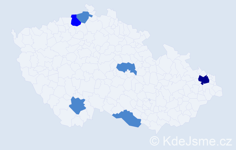 Příjmení: 'Sosová', počet výskytů 9 v celé ČR