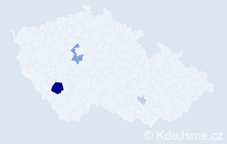 Příjmení: 'Sandor', počet výskytů 4 v celé ČR
