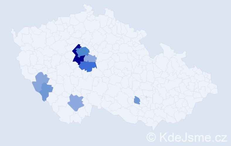 Příjmení: 'Babánek', počet výskytů 28 v celé ČR