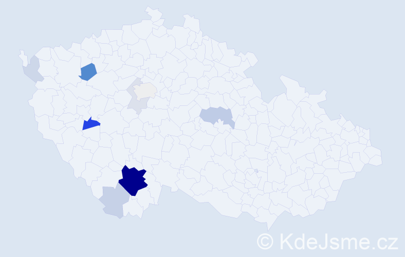 Příjmení: 'Koupalová', počet výskytů 39 v celé ČR