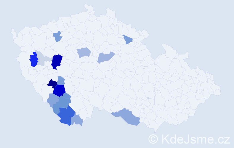 Příjmení: 'Kahovec', počet výskytů 78 v celé ČR