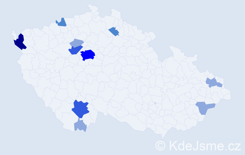 Příjmení: 'Berecová', počet výskytů 24 v celé ČR