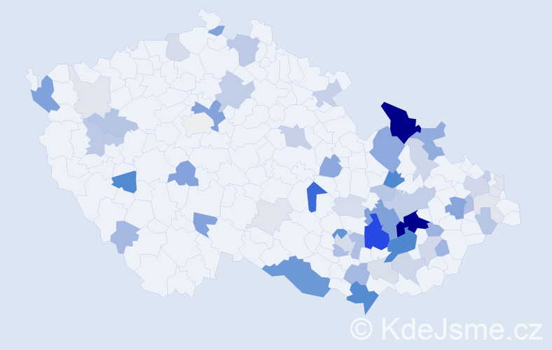 Příjmení: 'Pěček', počet výskytů 197 v celé ČR