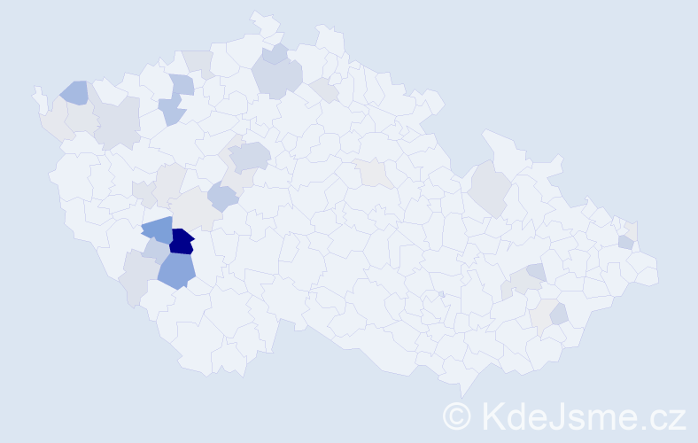 Příjmení: 'Kalbáčová', počet výskytů 119 v celé ČR