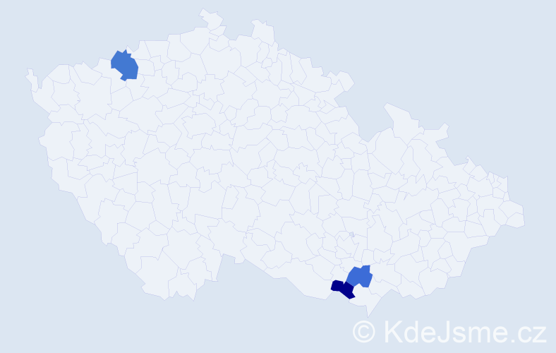 Příjmení: 'Kosenková', počet výskytů 4 v celé ČR