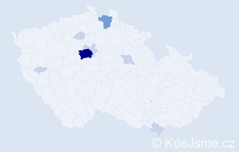 Příjmení: 'Deiak', počet výskytů 22 v celé ČR