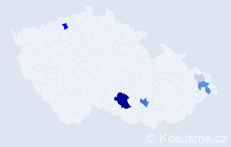 Příjmení: 'Cholava', počet výskytů 15 v celé ČR