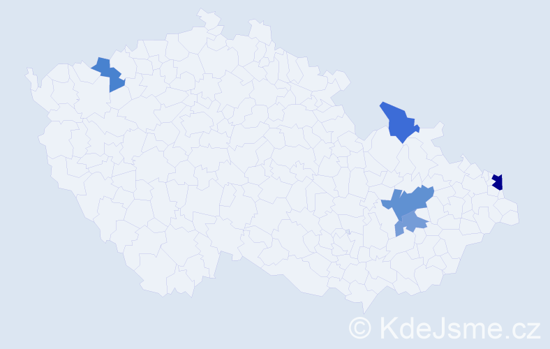 Příjmení: 'Rendár', počet výskytů 8 v celé ČR