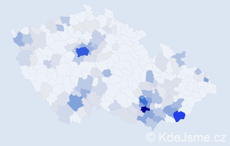 Příjmení: 'Srnec', počet výskytů 436 v celé ČR