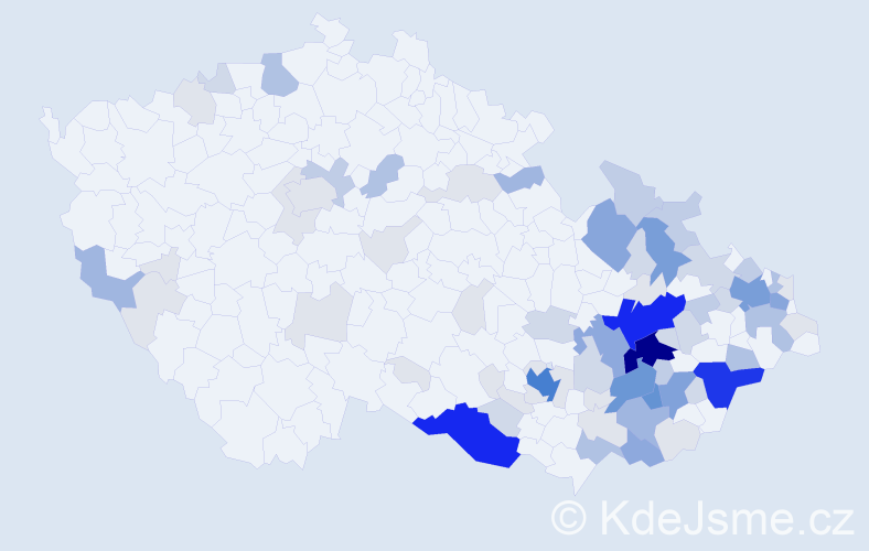 Příjmení: 'Bartoníková', počet výskytů 284 v celé ČR
