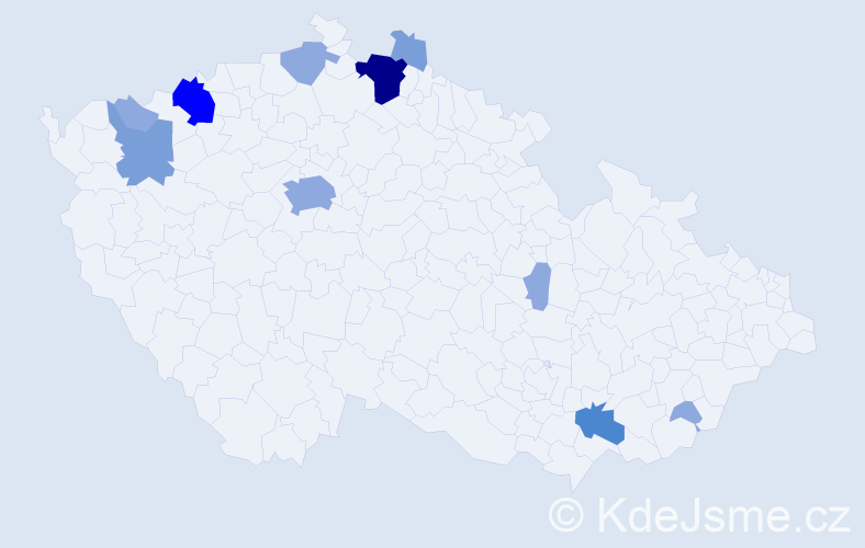 Příjmení: 'Manca', počet výskytů 24 v celé ČR