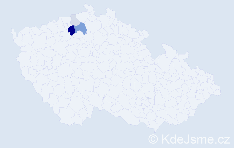 Příjmení: 'Kirbs', počet výskytů 9 v celé ČR