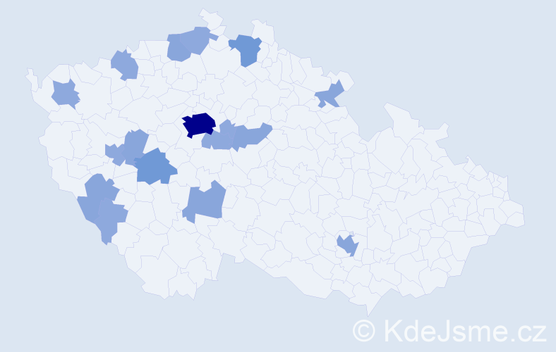 Příjmení: 'Žibřid', počet výskytů 36 v celé ČR